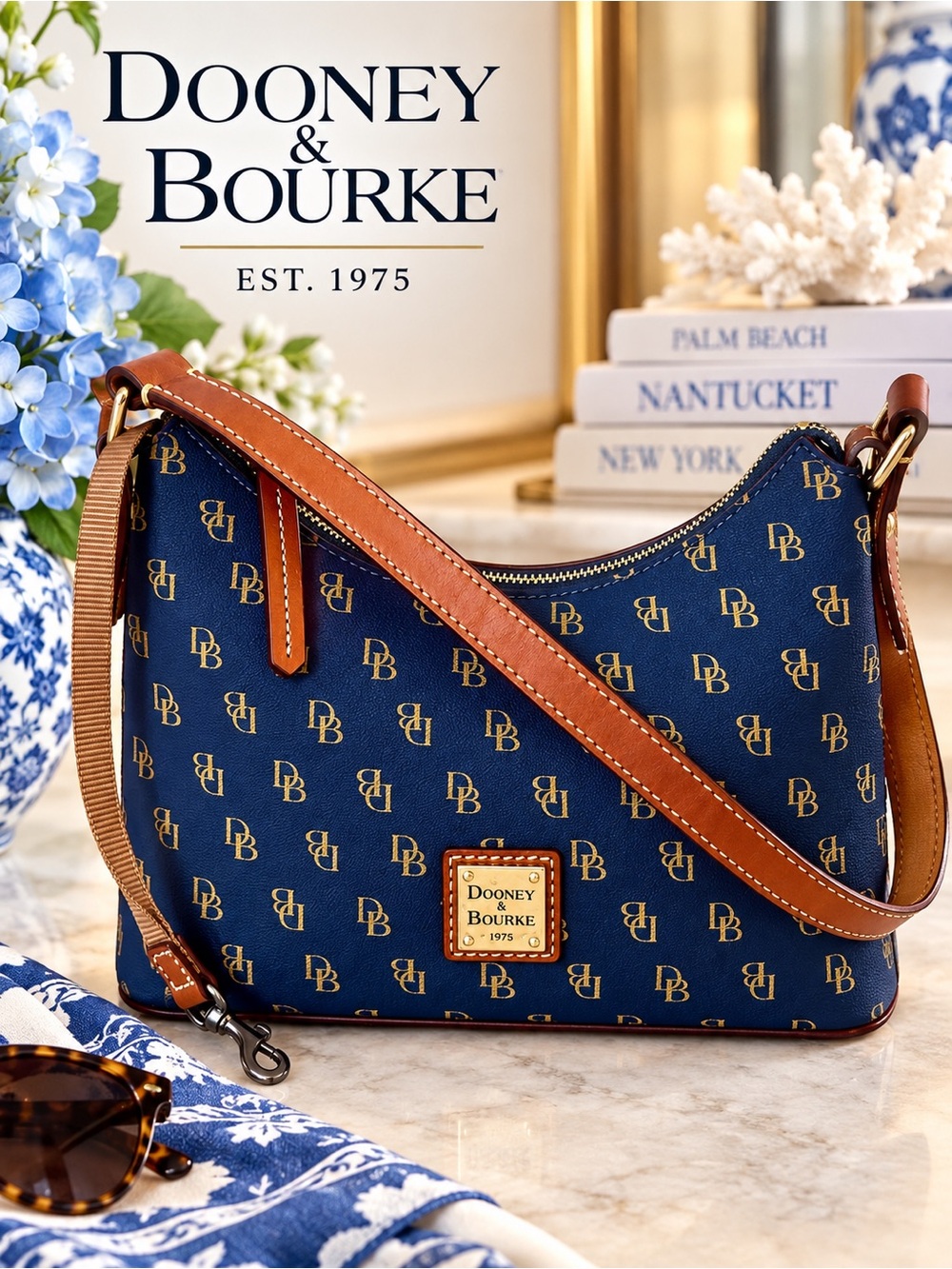 Dooney & Bourke Gretta Small Hobo Shoulder Bag with Vacchetta  Leather Trim